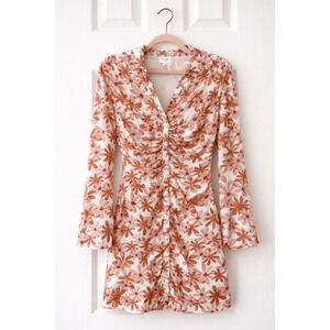 Le Lis Amanda Flower Power Button Down Dress Small NWT Floral Retro